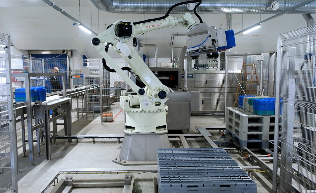 Palletering og de-palleting med Kawasaki