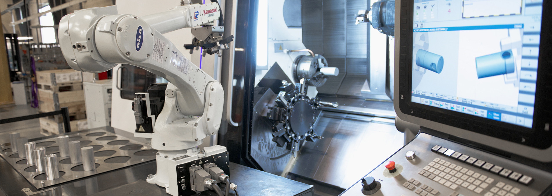 CNC drejning med Kawasaki industrirobot - RoboPower