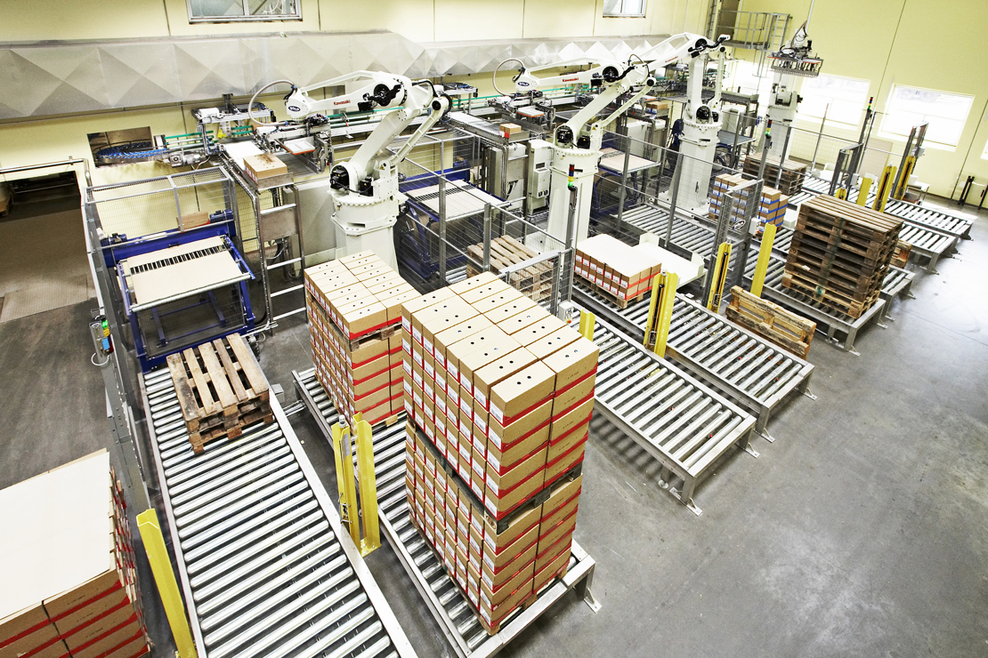 Palletering med Kawasaki hos Arla Rødkærsbro